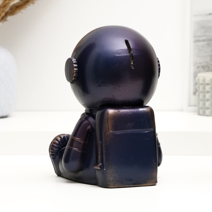 Копилка для денег «Космонавт», синий, 18 см