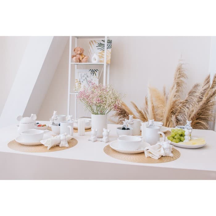 Пробка для бутылки Доляна «Стильный мишка», 3.5×3.5×10 см, белая