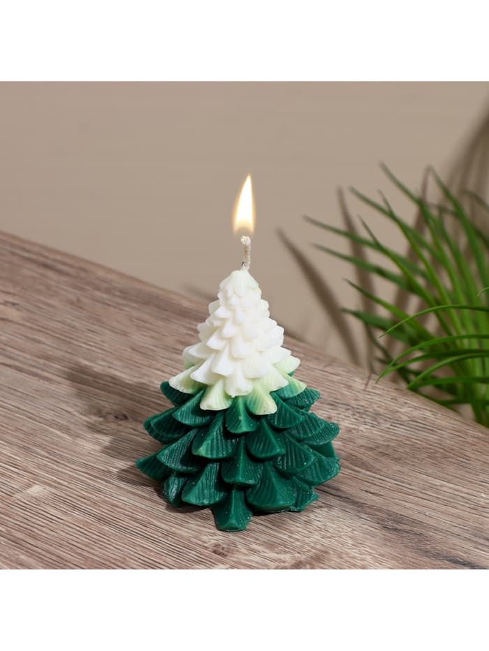 Свеча новогодняя «Ёлка», 5×5×9.5 см, соевый воск