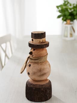 Сувенир новогодний «Снеговик», 11.5×11.5×25.5 см, манговое дерево