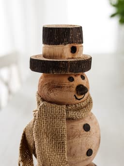 Сувенир новогодний «Снеговик», 11.5×11.5×25.5 см, манговое дерево