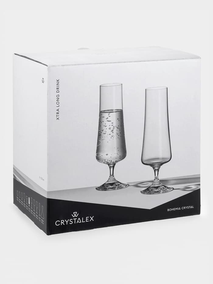 Бокалы для шампанского «Экстра», 215 мл, набор 6 шт., стекло, прозрачные