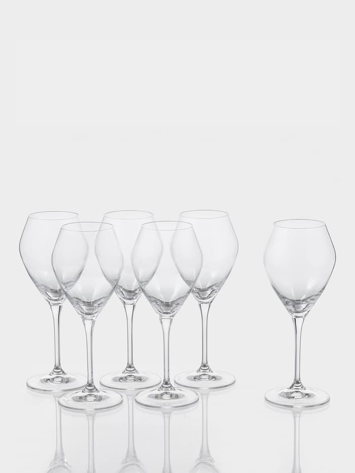 Бокалы для вина «Брависсимо», 360 мл, набор 6 шт., стекло, прозрачные