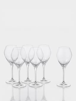 Бокалы для вина «Брависсимо», 360 мл, набор 6 шт., стекло, прозрачные