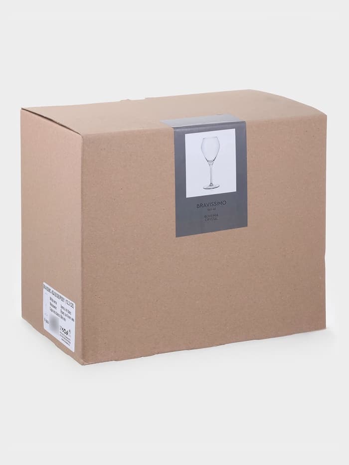 Бокалы для вина «Брависсимо», 360 мл, набор 6 шт., стекло, прозрачные
