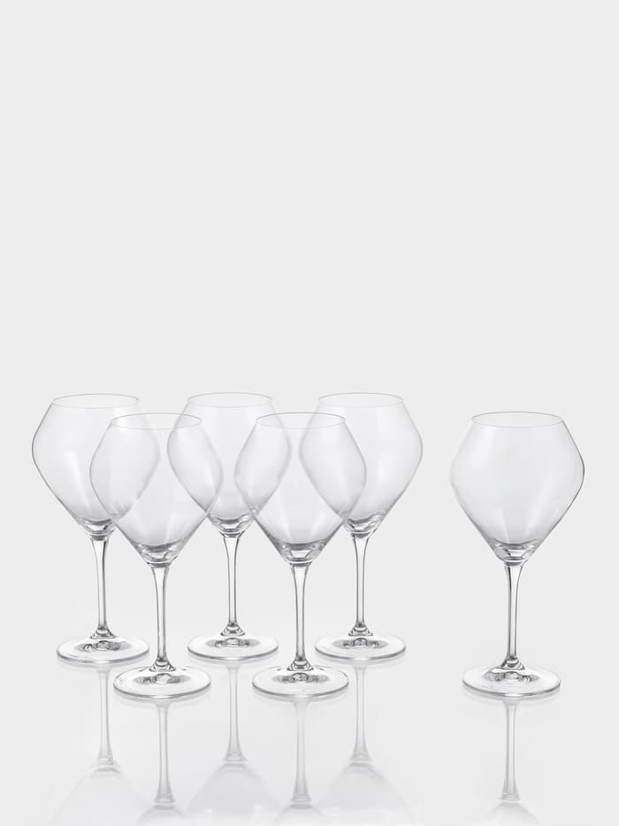 Бокалы для вина «Брависсимо», 620 мл, набор 6 шт., стекло, прозрачные