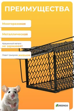 Крысоловка, 27×14×14 см, металлическая, Greengo
