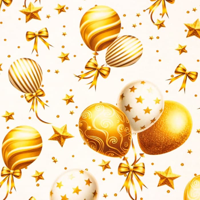 Бумага упаковочная двухсторонняя «Золотые шары», глянец, 70×100 см