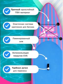 Сапборд надувной KELPIE 10", прогулочный, 305×80×15 см, синий, розовый
