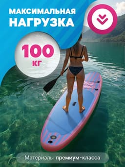 Сапборд надувной KELPIE 10", прогулочный, 305×80×15 см, синий, розовый