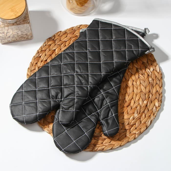 Набор прихваток «Профи», 2 шт., 41×17×2.5 см, чёрный