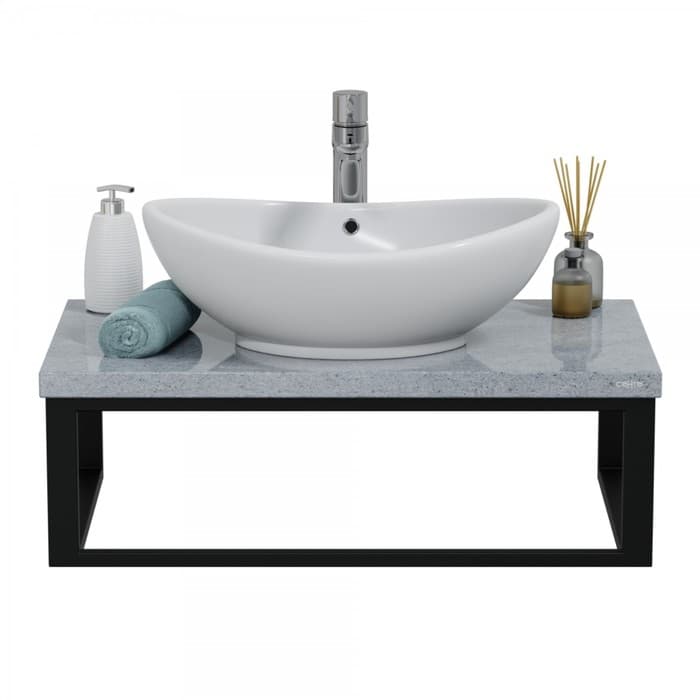 Столешница для ванной комнаты «СаНта», 805×35×450 мм, цвет гранит серый