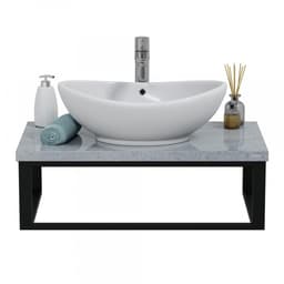 Столешница для ванной комнаты «СаНта», 805×35×450 мм, цвет гранит серый