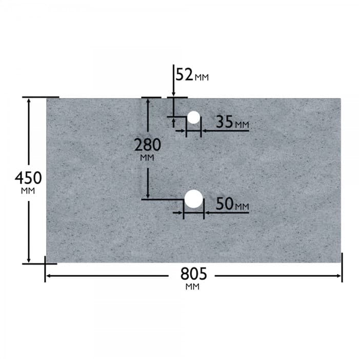 Столешница для ванной комнаты «СаНта», 805×35×450 мм, цвет гранит серый