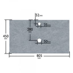Столешница для ванной комнаты «СаНта», 805×35×450 мм, цвет гранит серый