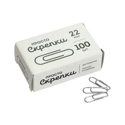 Скрепки канцелярские GLOBUS, 22 мм, 100 шт., без покрытия