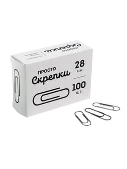 Скрепки канцелярские GLOBUS, 28 мм, 100 шт., без покрытия