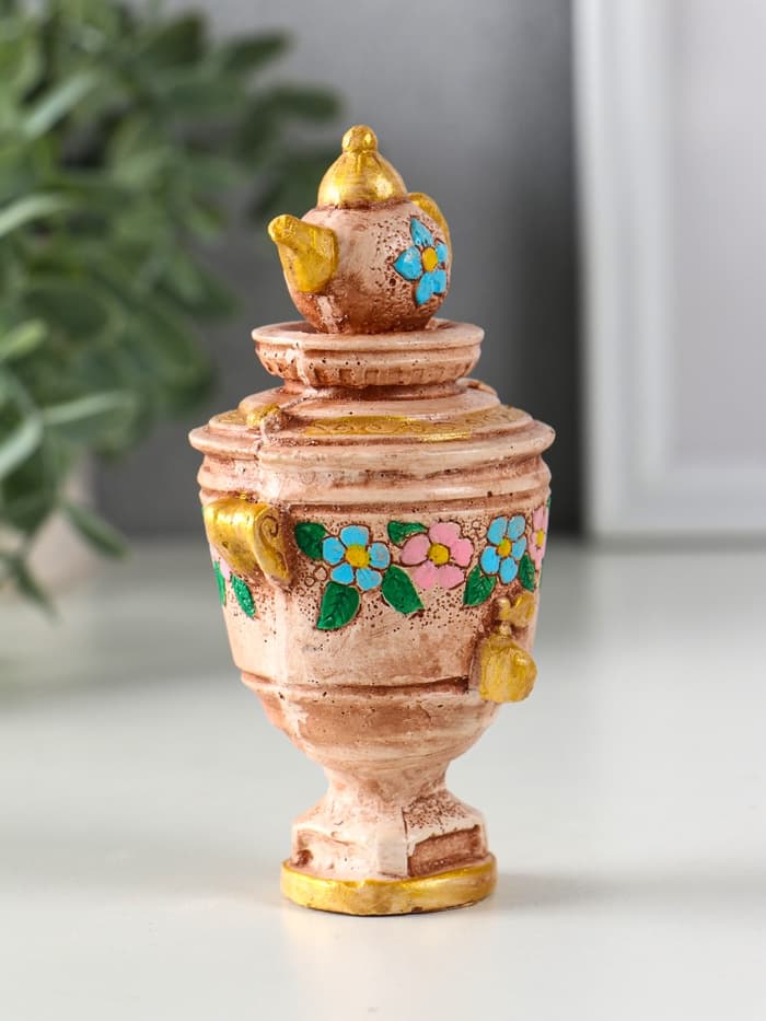 Фигурка декоративная «Самовар», гипсовая, 12×6×6.5 см