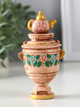 Фигурка декоративная «Самовар», гипсовая, 12×6×6.5 см