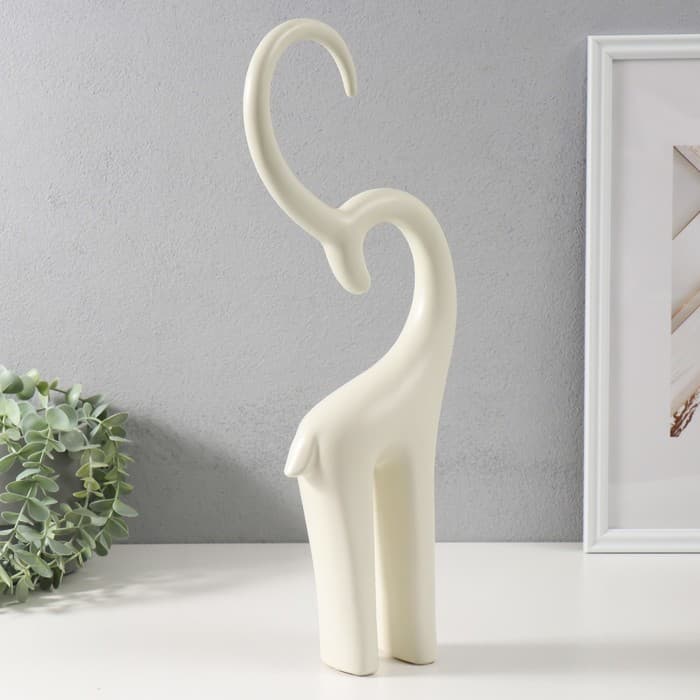 Фигурка керамика «Антилопа», белый, 6×13×47.5 см