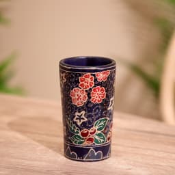 Баночка деревянная, 7×7×12 см, батик