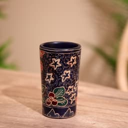 Баночка деревянная, 7×7×12 см, батик