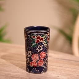 Баночка деревянная, 7×7×12 см, батик