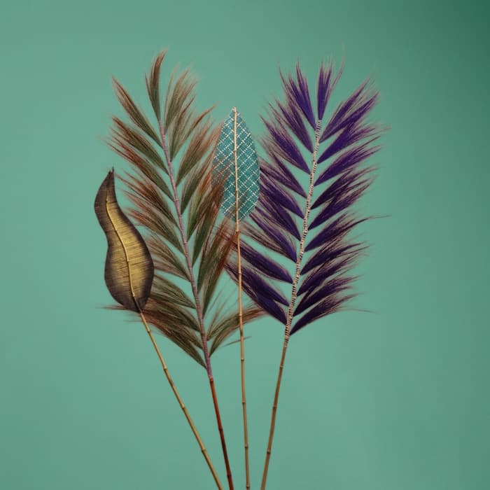 Сухоцвет на бамбуковом стебле, 250 см, фиолетовый