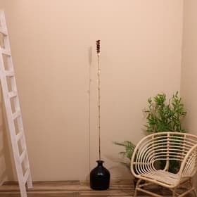 Сухоцвет на бамбуковом стебле, 150 см, фиолетовый