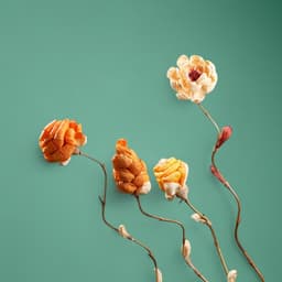 Сухоцвет на бамбуковом стебле, 150 см, оранжевый