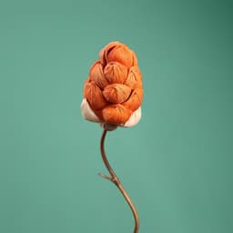 Сухоцвет на бамбуковом стебле, 150 см, коралловый