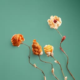 Сухоцвет на бамбуковом стебле, 150 см, оранжевый