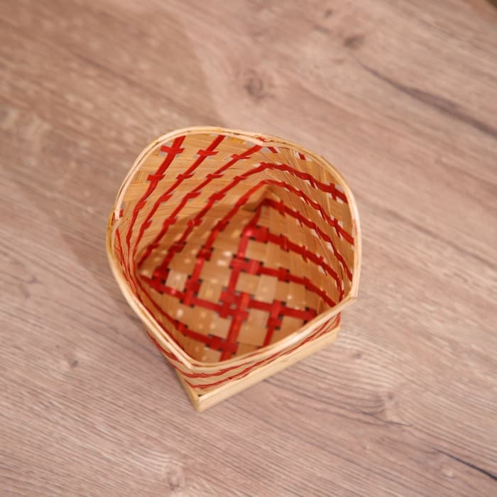 Салфетница плетёная, из бамбука 9×9×14 см