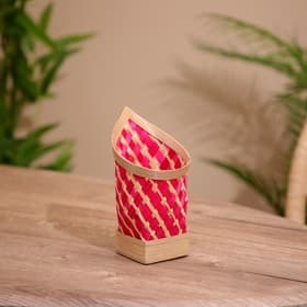 Салфетница плетёная, из бамбука 10×14×17 см