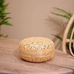 Шкатулка с крышкой плетёная, 20×20×11 см, бамбук
