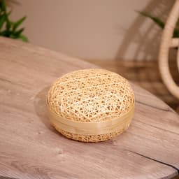 Шкатулка с крышкой плетёная, 20×20×11 см, бамбук