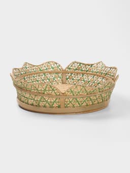 Корзинка плетёная, 40×40×10 см, бамбук