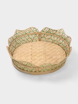 Корзинка плетёная, 40×40×10 см, бамбук