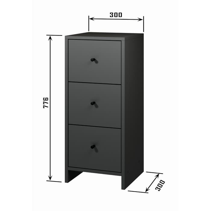 Комод 3Я-300, 300х300х776, Квадро/Антрацит