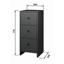 Комод 3Я-300, 300х300х776, Квадро/Антрацит