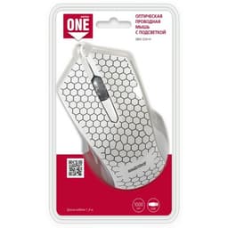 Мышь Smartbuy ONE 334-W , проводная, оптическая, 1000 dpi, USB, белая