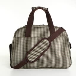 Сумка дорожная на молнии, наружный карман, длинный ремень, цвет бежевый/коричневый