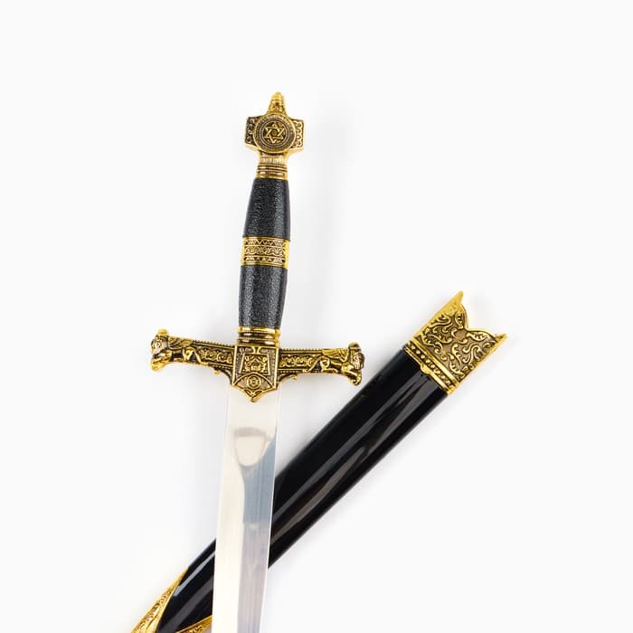 Макет оружия «Сувенирный кортик. Звезда Давида», золото-синий, 10×40 см