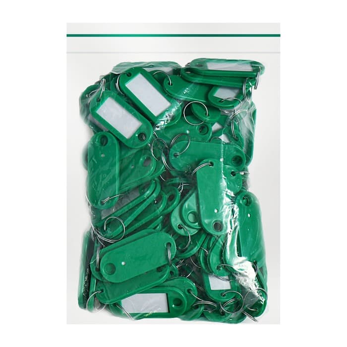 Набор бирок для ключей на кольце «Идентификатор», 53 мм, 100 шт., зелёный