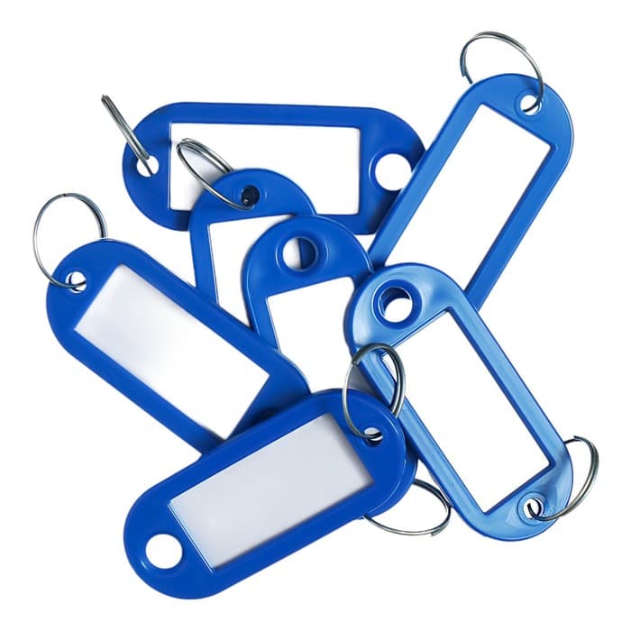 Набор бирок для ключей на кольце «Идентификатор», 53 мм, 100 шт., синий