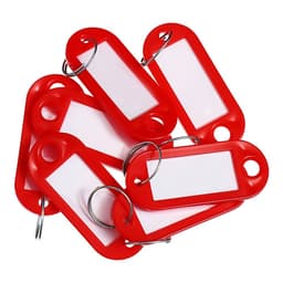 Набор бирок для ключей на кольце «Идентификатор», 53 мм, 10 шт., красный