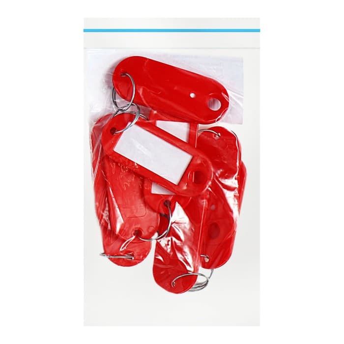 Набор бирок для ключей на кольце «Идентификатор», 53 мм, 10 шт., красный