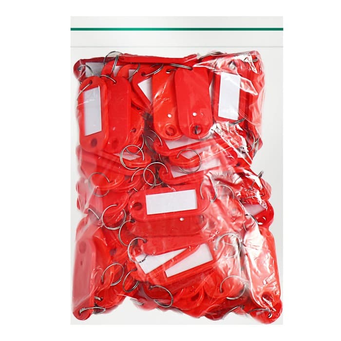 Набор бирок для ключей на кольце «Идентификатор», 53 мм, 100 шт., красный