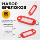 Набор бирок для ключей «Идентификатор», 53 мм, 50 шт., красный