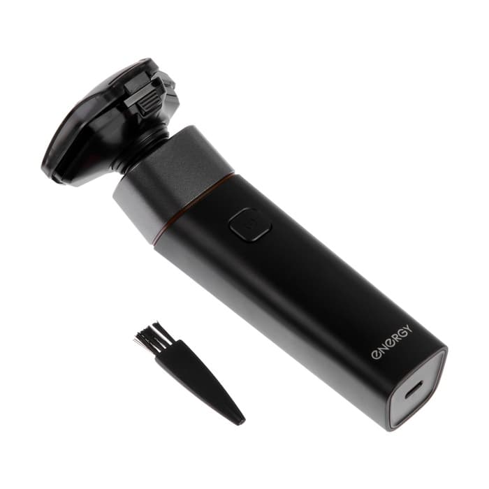 Электробритва Energy EN-729, роторная, 5 Вт, 3 головки, влажное бритьё, от АКБ, чёрная